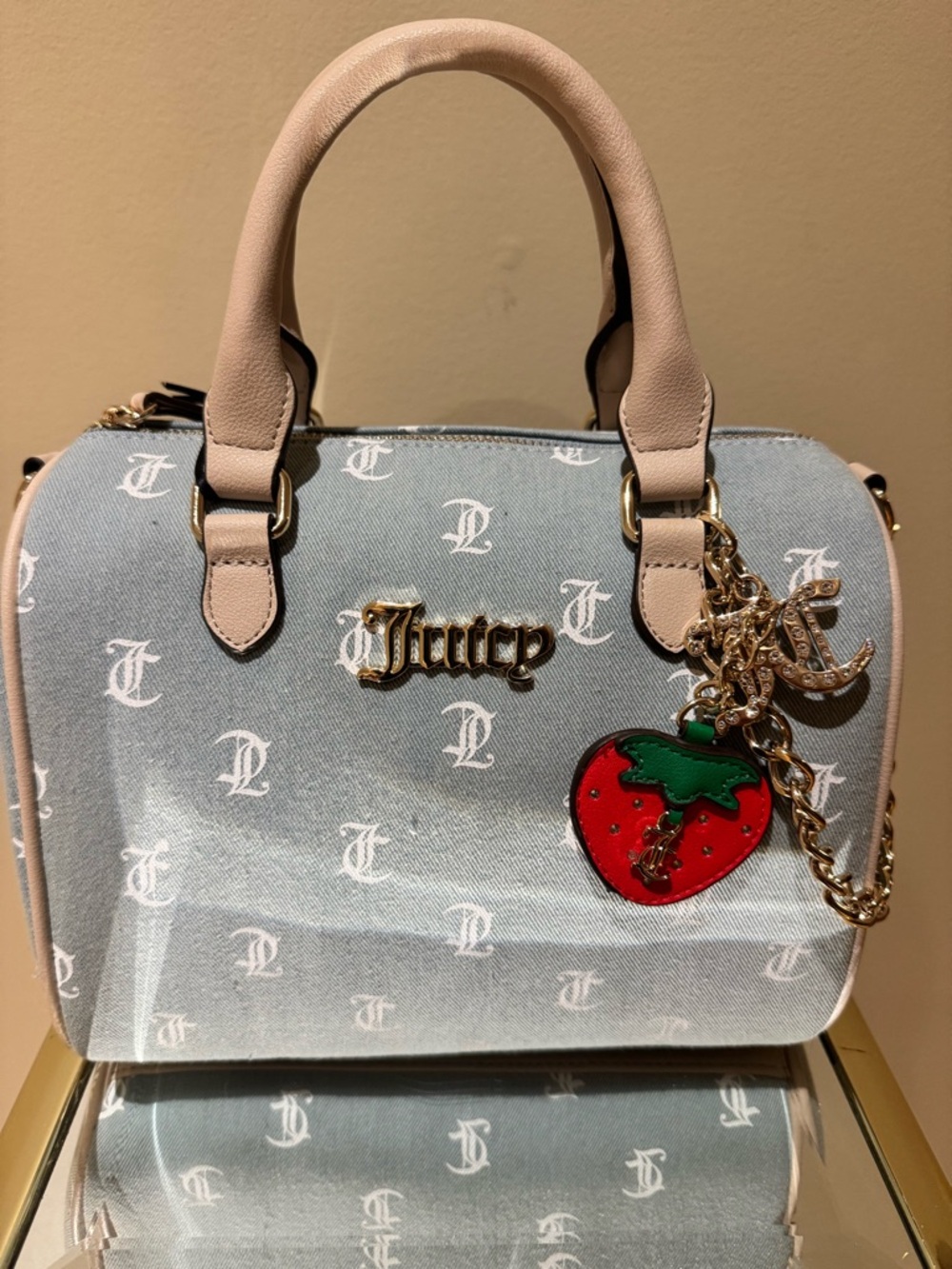 Juicy Couture ‘Denim Days’ Satchel with Strawberry Charm - Picture 4 of 5